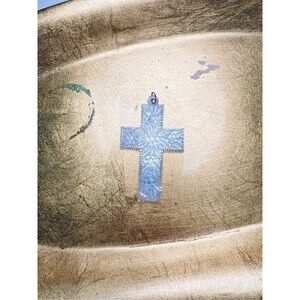 Bethlehem Pendant Mother of Pearl Vintage Floral Etched Cross Jewelry